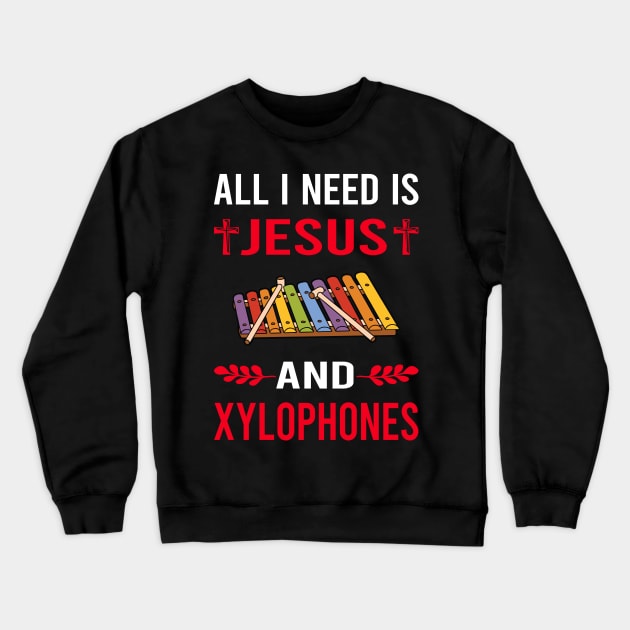 I Need Jesus And Xylophone Crewneck Sweatshirt by Good Day